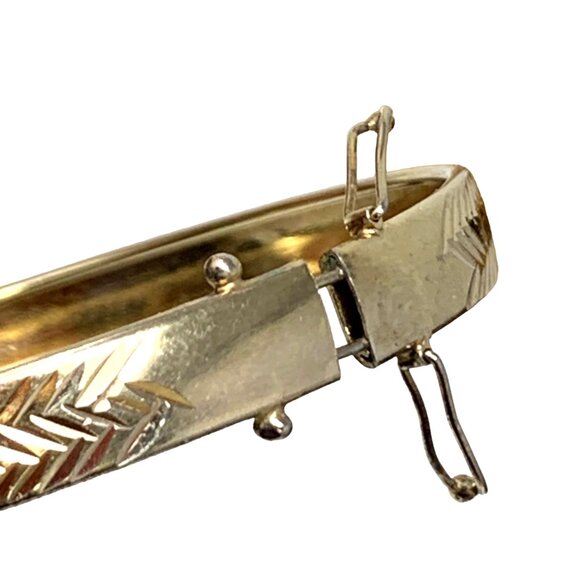 Vintage Turkey Gold Vermeil Layered 925 Sterling Silver‎ Bangle Bracelet - Picture 7 of 10